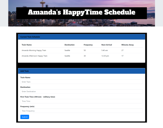 Train Schedule Program